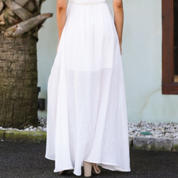 Off Shoulder White Maxi Dress - Picture 6 of 8
